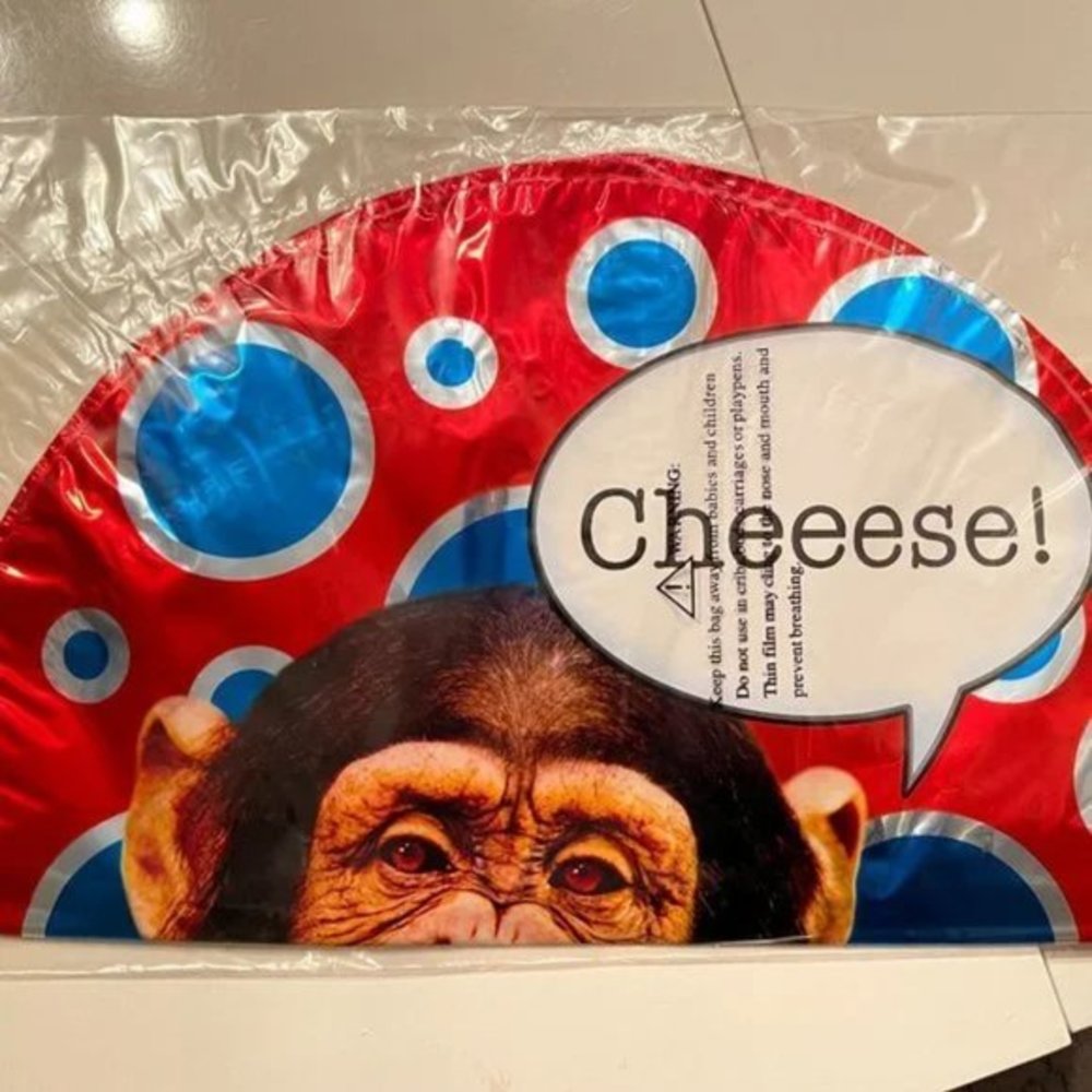 Monkey Mylar Balloons (Set of 3 / "Say Cheese" /‎ new)
